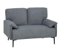 HOMCOM Divano 2 posti, con cuscini spessi, rivestimento effetto velluto, Grigio Aosom Italy