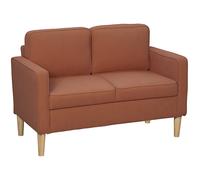 HOMCOM Divano 2 Posti con Vano Contenitore e Robuste Gambe in Legno per Soggiorno, Camera da Letto, 117x63x79 cm, Arancione Aosom Italy