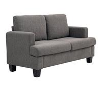 HOMCOM Divano 2 posti in ciniglia con cuscini sfoderabili, 133x70x80 cm, Grigio scuro Aosom Italy