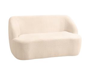 HOMCOM Divano 2 Posti in Tessuto Bouclé 142 cm con Schienale e Seduta Curvati, Completamente Comprimibile, Divano Moderno per Camera, Appartamento, Piccolo Spazio, Nessun Montaggio Richiesto, Beige