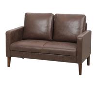 HOMCOM Divano 2 Posti Moderno con Gambe in Legno 130x78x85cm Marrone Scuro