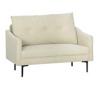 HOMCOM Divano 2 Posti Moderno con Schienale Trapuntato in Velluto Crema