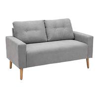 HOMCOM Divano 2 Posti Moderno Stile Nordico 145x76x88 cm Grigio Chiaro