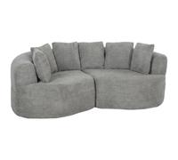 HOMCOM Divano 3 Posti 207 cm con 6 Cuscini, in Ciniglia, Grigio Chiaro | Divano Modulare Senza Struttura, Seduta Ampia, Imbottitura Spessa, Design Curvo, per Salotto e Soggiorno