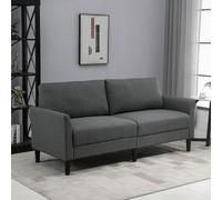 HOMCOM Divano 3 Posti Stile Contemporaneo in Tessuto Effetto Lino, Divanetto da Salotto con Braccioli e Imbottitura Spessa, Sofà con Gambe in Legno di Caucciù per Soggiorno e Ufficio Lasciati conquist