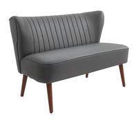 HOMCOM Divano a 2 Posti dal Design Moderno, Divanetto 2 Posti con Telaio in Legno e Rivestimento in Pelle PU per Soggiorno e Camera da Letto, Grigia, 108.5 x 61 x 79cm
