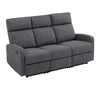 HOMCOM Divano a 3 posti, schienale regolabile individualmente, poggiapiedi, copertura in tessuto, metallo, Grigio Aosom Italy