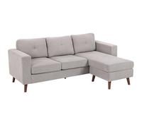 HOMCOM Divano a L reversibile velluto a coste 192cm grigio chiaro