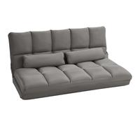 HOMCOM Divano da Terra 2 in 1 con Schienale Reclinabile su 7 Livelli e Cuscini, 130x73x60 cm, Grigio Carbone Aosom Italy