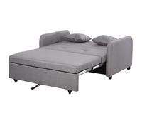 HOMCOM Divano Letto 2 in 1 con Vano Contenitore e Design Moderno in Lino Grigio