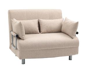 HOMCOM Divano Letto 2 Posti 3 in 1 Convertibile in Poltrona Reclinabile con Schienale Regolabile e 4 Cuscini Imbottiti, 102x82x81 cm, Beige