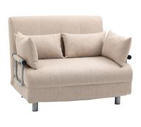 HOMCOM Divano Letto 2 Posti 3 in 1 Convertibile in Poltrona Reclinabile con Schienale Regolabile su 5 Livelli e 4 Cuscini Imbottiti, 102x82x81 cm, Beige Aosom Italy