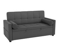 HOMCOM Divano letto 2 posti 3 in 1 divano-letto con letto estraibile doppio schienale regolabile 2 cuscini 80,5x137,5x84cm grigio Aosom Italy