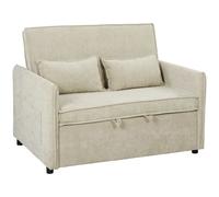 HOMCOM Divano letto 2 posti 3 in 1 in velluto con 2 cuscini, 137 cm, verde Aosom Italy