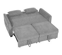 HOMCOM Divano letto 2 posti 4-in-1 a L con schienale regolabile e tasche laterali, grigio Aosom Italy