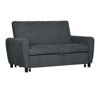 HOMCOM Divano Letto 2 Posti Clic Clac con 2 Cuscini, Divano Letto Singolo con Schienale Regolabile su 3 Livelli in Tessuto Imbottito Effetto Velluto, 148x87x88 cm, Grigio