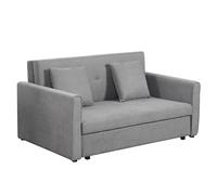 HOMCOM Divano Letto 2 Posti con Vano Contenitore per Salotto, Soggiorno e Camera, Design 2 in 1, Divano Letto Moderno in Gommapiuma, Grigio