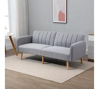HOMCOM divano letto 2 posti soggiorno con schienale regolabile in 3 posizioni grigio Lemon Yellow