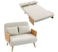 HOMCOM Divano letto 3 in 1 ciniglia 103 cm, colore: Crema