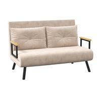 HOMCOM Divano Letto 3 in 1 in Tessuto Effetto Velluto con Schienale Regolabile e 2 Cuscini, 102x73x81 cm, Beige Aosom Italy