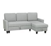 HOMCOM Divano Letto 3 Posti con Chaise Longue Convertibile, Divano Angolare con