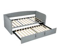 HOMCOM Divano Letto con Lettino Estraibile Convertibile in Matrimoniale Grigio