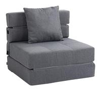 HOMCOM Divano Letto Futon Pieghevole 2 in 1 Convertibile Grigio Chiaro