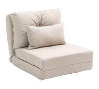 HOMCOM Divano Letto Futon Pieghevole 3 in 1 Convertibile Beige
