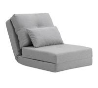 HOMCOM Divano Letto Futon Pieghevole 3 in 1 Convertibile Grigio Chiaro