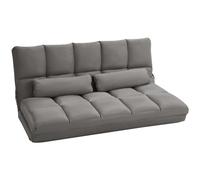 HOMCOM Divano Letto Moderno 2 in 1, Schienale Reclinabile su 7 Livelli e Cuscini, Divano per Soggiorno per TV, Giochi, Lettura, Yoga, Ufficio, 130x73x60 cm, Grigio Carbone