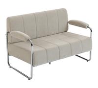 HOMCOM Divano Moderno 2/3 Posti Rivestito in Ciniglia Beige