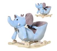 HOMCOM Dondolo per Bambini a forma di Elefante con Rotelle e Cintura