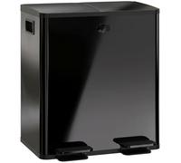 HOMCOM Doppio secchio cucina 2x20L acciaio inox soft close Nero