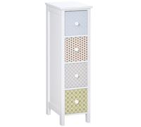 HOMCOM Drawer Chest Cassettiera, Legno ingegnerizzato, Multicolore, 25 x 34 cm