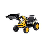 HOMCOM Escavatore Cavalcabile per Bambini 6V 3-5 Anni 132x62x65 cm Giallo | Doppio Motore, Velocità 1.5-2.5 km/h, Ruspa Giocattolo per Bambini, Suoni e Luci