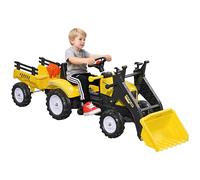 HOMCOM Escavatore Cavalcabile per Bambini con Ruspa Frontale, Giallo