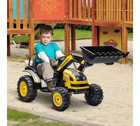 HOMCOM Escavatore elettrico per bambini Escavatore per sedili Fuoristrada con pala musicale Giallo