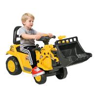 HOMCOM Escavatore per Bambini con Benna, Schienale e Spazio Contenitore a Scomparsa, Ruspa Giocattolo in PP e ABS, 80x26.5x39 cm, Giallo e Nero