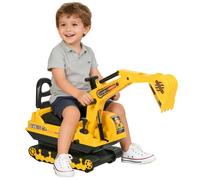 HOMCOM Escavatore Ruspa Giocattolo Cavalcabile per Bambini max. 30 kg con Schien