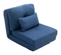 HOMCOM Fauteuil convertibile 1 posto fauteuil paresseux fauteuil lit chauffeuse 1 posto - cuscino incluso, schienale regolabile - poltrona da terra per ospiti, soggiorno, portata 90 kg, tessuto di