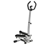 HOMCOM Fitness Stepper con Monitor LCD, Manubrio Regolabile ed Elastici
