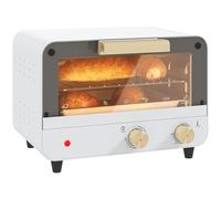 HOMCOM Mini Forno 12L con Timer e Temperatura Regolabile Bianco e Oro