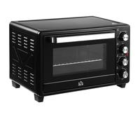 HOMCOM Fornetto Elettrico 32L Regolazione Temperatura e Timer, 3 Modalità di Cottura e Accessori, 52.2x38.1x33.5cm, Nero