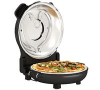 HOMCOM Forno per Pizza Elettrico 1200W con Finestra Trasparente e Timer Nero