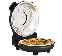 HOMCOM Forno per Pizza Elettrico 1200W per Pizze da 30 cm, Fornetto Elettrico con Finestra Trasparente, Timer e Regolazione della Temperatura, Protezione dal Surriscaldamento, Nero