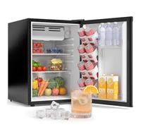 HOMCOM Frigorifero Piccolo 72.5L con Scomparto per Ghiaccio, 43 dB, Nero | Mini Frigo, Termostato Regolabile a 7 livelli, Porta Reversibile, Ripiano in Vetro Regolabile, per Camera da Letto, Ufficio