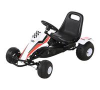 HOMCOM Go-Kart a Pedali Bianco per Bambini 3-6 Anni con Sedile Regolabile