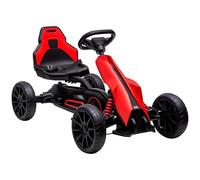 HOMCOM Go Kart a Pedali per Bambini 3-8 Anni 100x58x58.5 cm Rosso