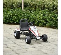 HOMCOM Go Kart a pedali per bambini + 3 anni con sedile e freno regolabili
