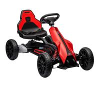HOMCOM Go Kart Elettrico per Bambini 3-8 Anni 12V, 100x58x58.5 cm, Rosso
